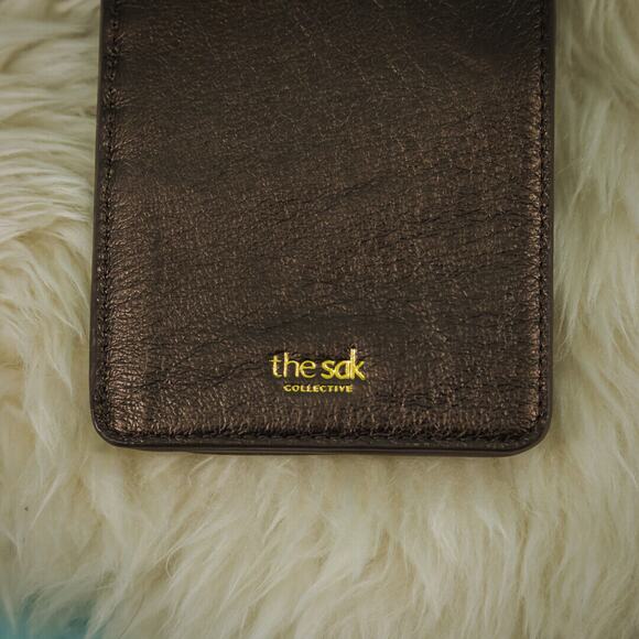 The Sak Bronze Brown Metallic Leather Smartphone Small Crossbody Bag Purse - Picture 5 of 7